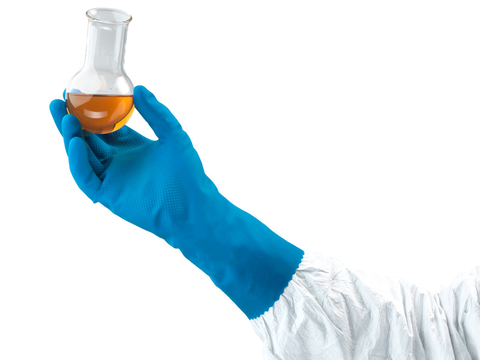 Blue Latex Gloves - Flocked Line